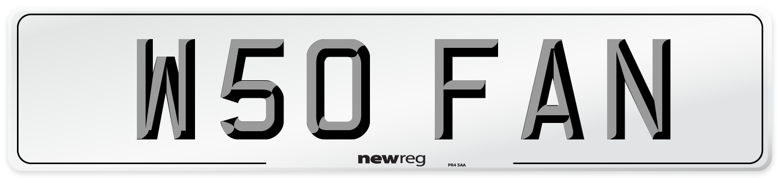 W50 FAN Number Plate from New Reg